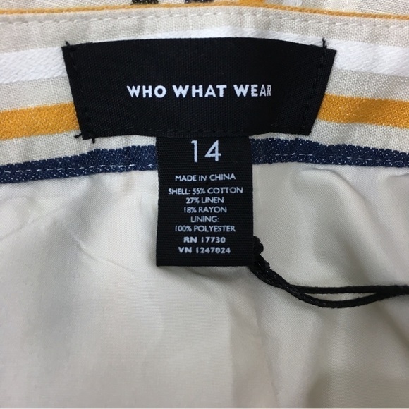 WHO WHAT WEAR Line Stripe Skirt Knee Midi Length Fully Lined Plus Size 14 NWT - Picture 8 of 12